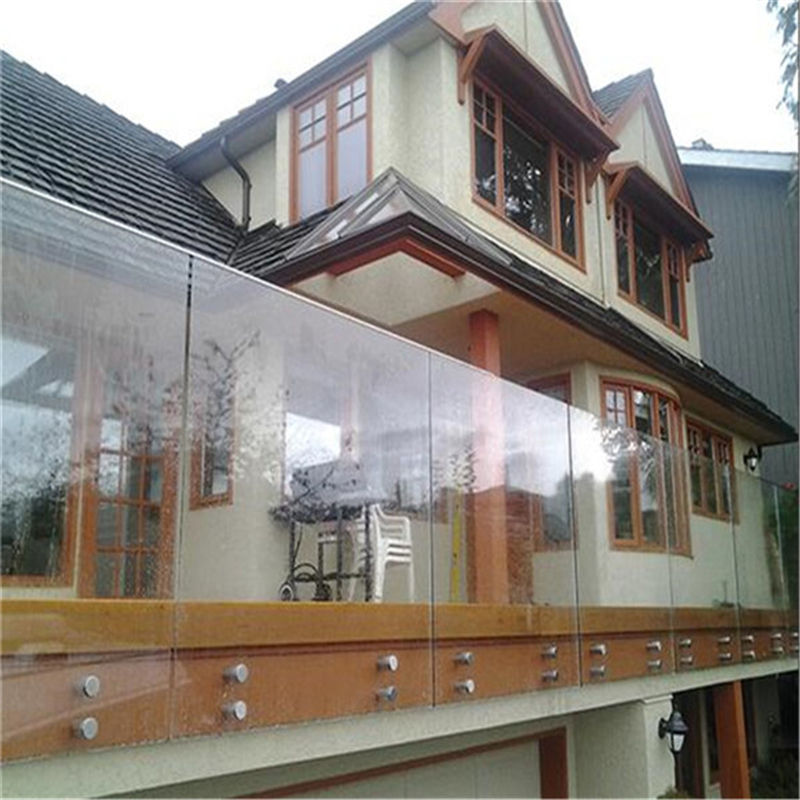 S-Top Quality Side Mounted Tempered Glass Standoff Stair railing