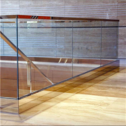 Helical design U groove support beam curved staircase with tempered glass fence-A