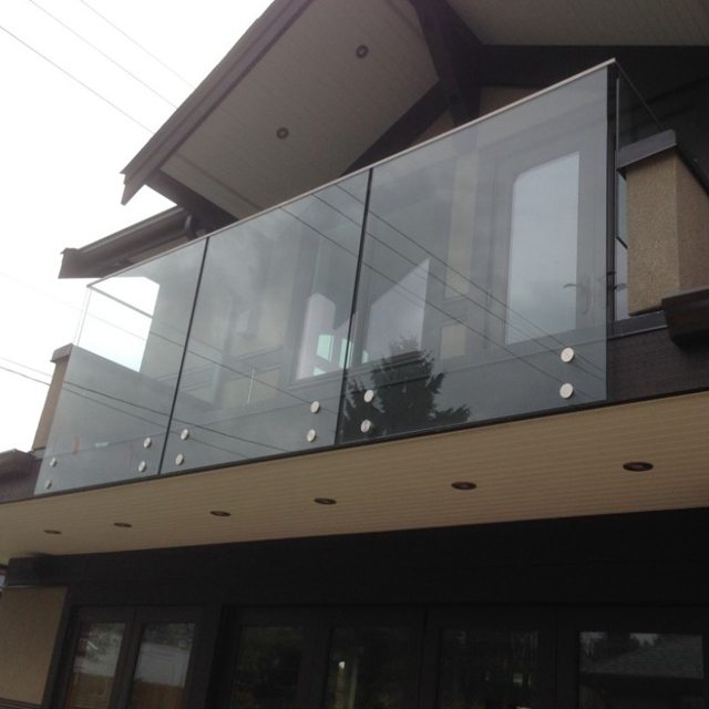 S-Glass stainless steel standoff balcony railing design
