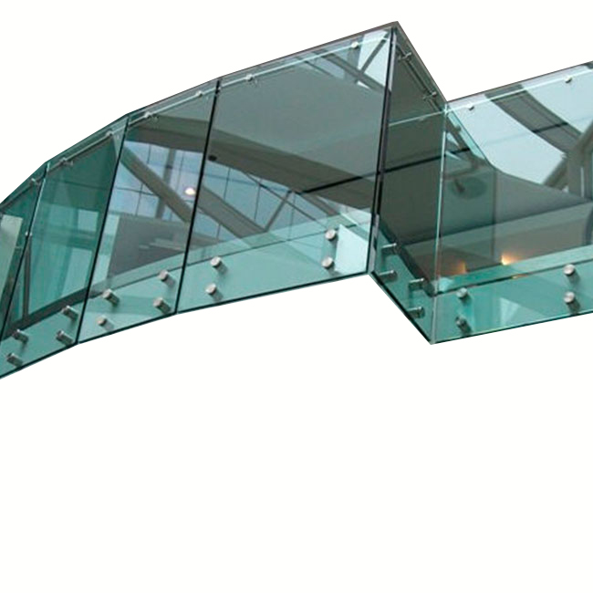 S-Super Clear laminated glass standoff stair balcony railing
