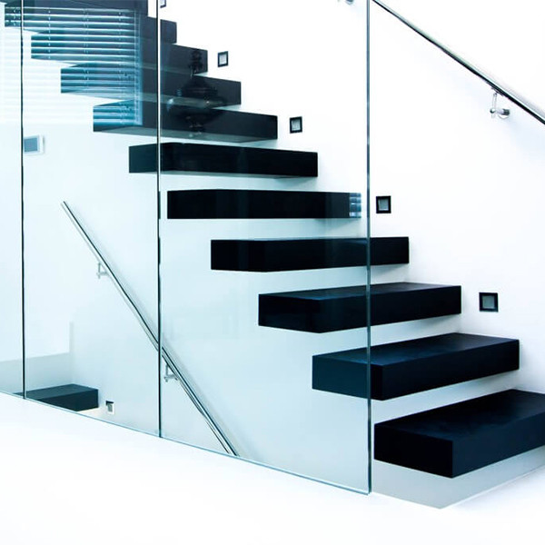 J-Floating Straight Stairs Customized Interior Staircase designs 