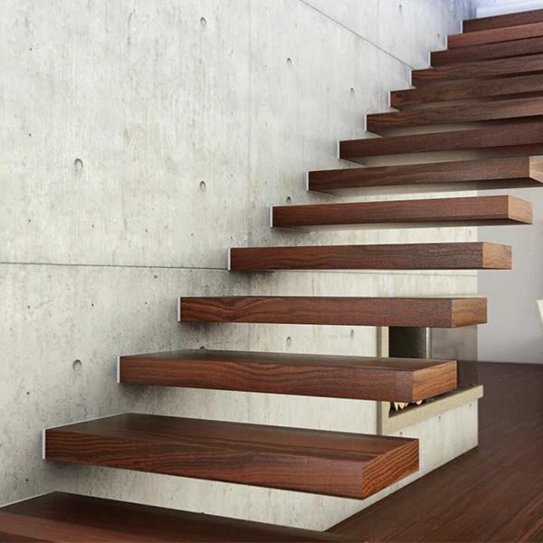 J-New design Solid Wood Stair Kit Floating Stairs 