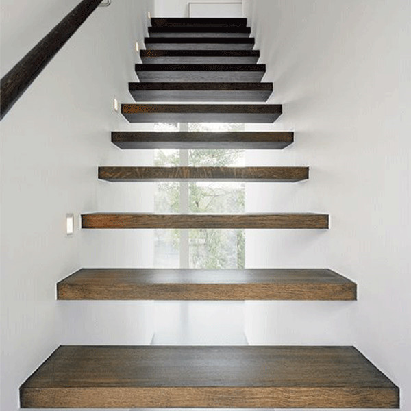 J- modern house design floating staircase 