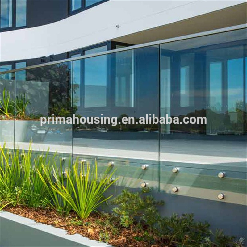 S-Modern House Balcony Design Stainless Steel Standoff Glass railing