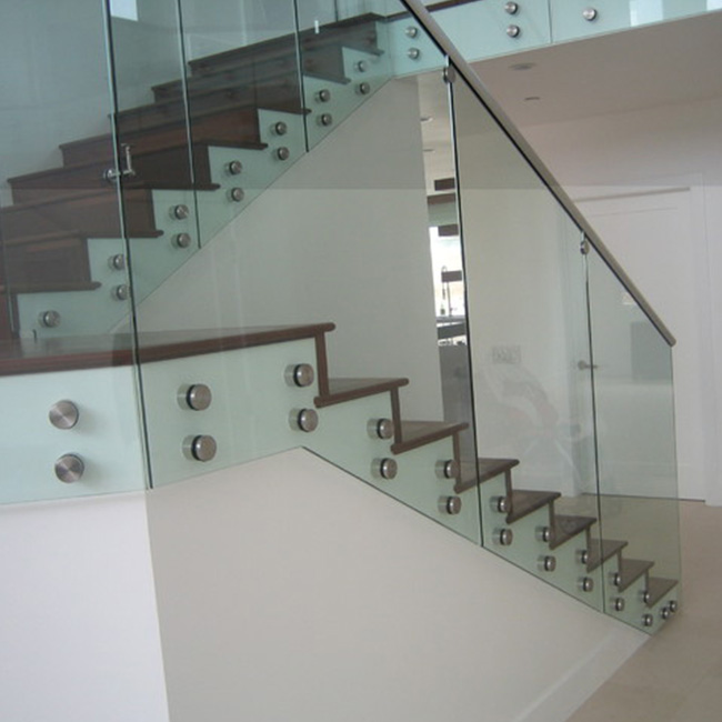 S-Exterior Safety Balcony Semi-Frameless Glass railing/Glass railing with Grade Stainless Steel Standoff