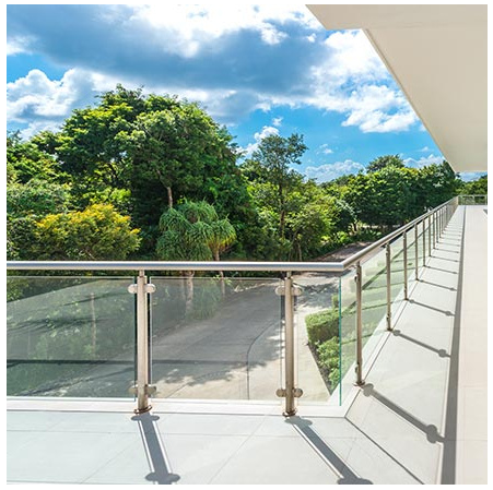 S-Deck Stainless Steel Balustrade Glass Post Balcony Glass Railing