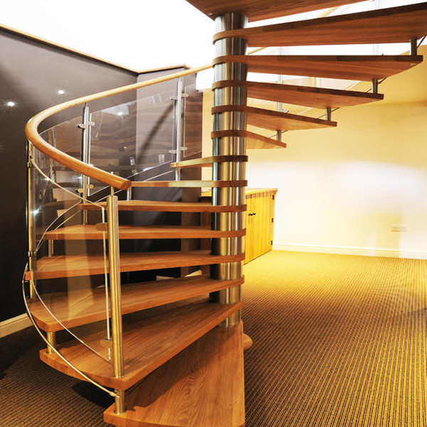 J-wooden Staircase Builders Cost Home Used Steel Wood Spiral Staircase