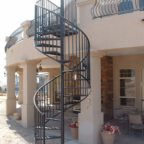 J-Outdoor Round ladder iron wood stair modern spiral staircase design