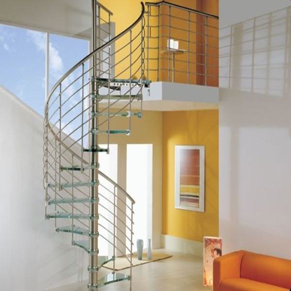 J-Modern Stainless Steel Beam Glass Spiral Staircases Prices