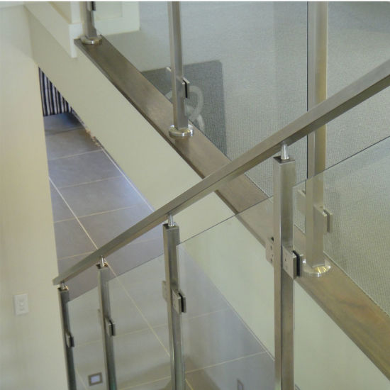 S-Eco-Friendly Stainless Steel Handrail 2 Inches Round Post Glass Railing