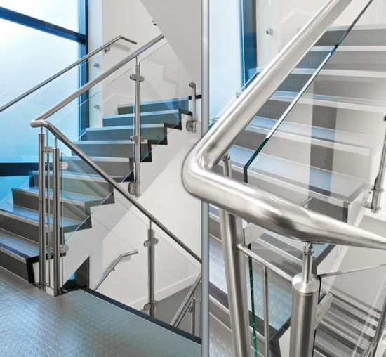 S-Simple Style Balcony and Stair Floor Mounted Post Glass Railing Designs