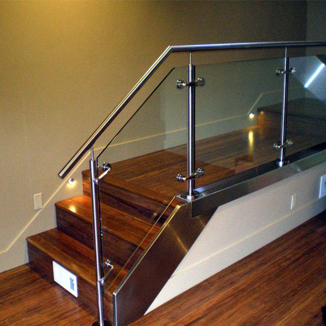 S-Balcony tempered glass baluster railing stainless steel cheap deck railing