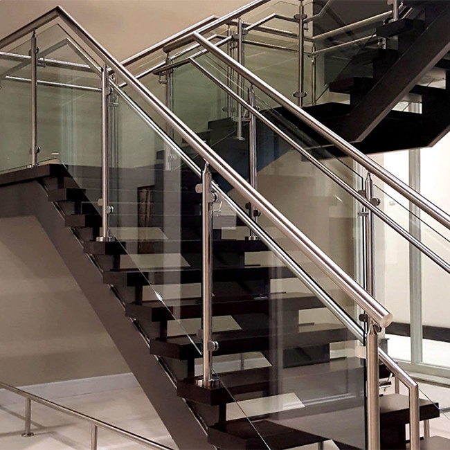 S-Balcony Railing Stainless Steel Post and Glass Railing