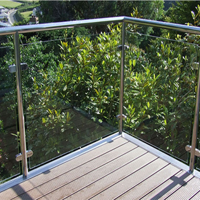 S-Best Sales Terrace Stainless Steel Tempered Glass Balustrade/Glass Railing with SUS304 Round Post/Baluster