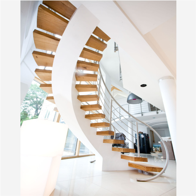 J-Fashion Design Indoor Plate Stringer/Beam Curved Stairs / Arc staircase 