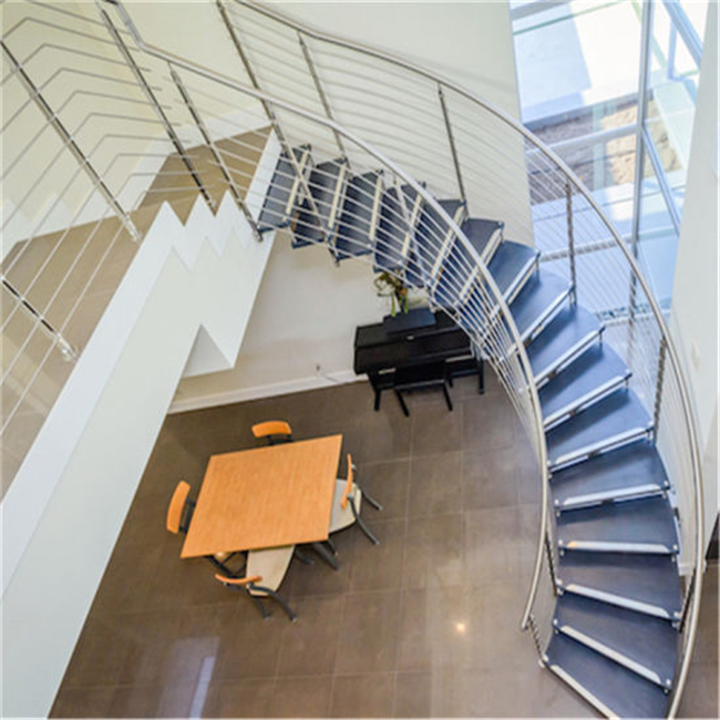J-J-Internal residential round stairs philippines / indoor curved staircase design 