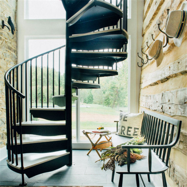 J-galvanized tread steel stairs spiral staircase spiral stairs handrail
