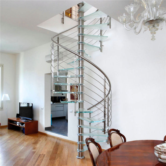 J-spiral glass stair case storage stairs round stairs spiral staircase