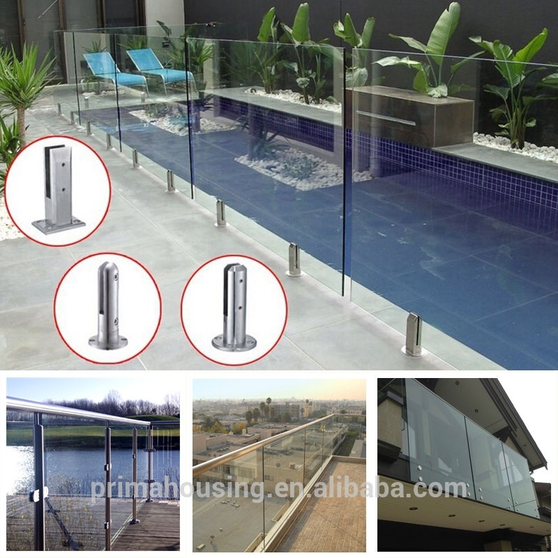 S-Wholesale custom Decorative balcony mirror polished Stainless steel pool fence glass spigot railing