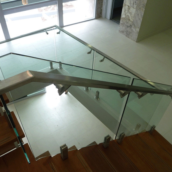 S-Balcony terrace stainless steel spigots hardware tempered glass railing design price