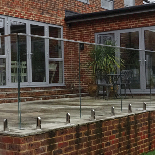 S-Pool spigot railing display system balustrade colour glass stair railing