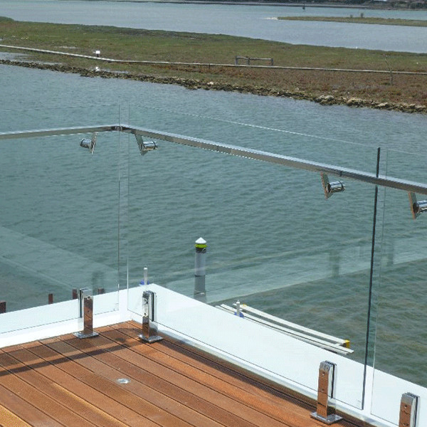 S-Pool stainless steel fascia mount spigot toughened glass railings frameless glass balustrade