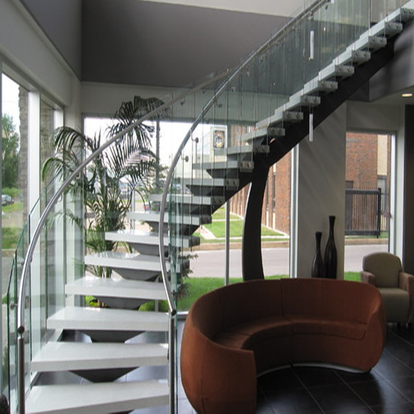 J- modern stainless steel curved stair 