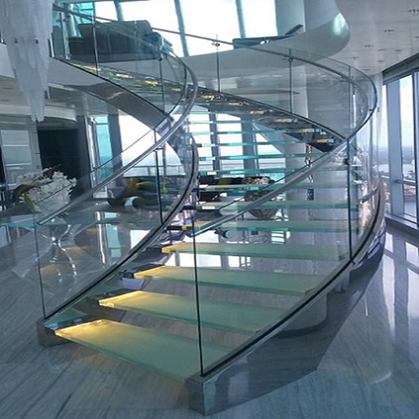 J-ISO Approved Curved Staircase Steel Stairs 
