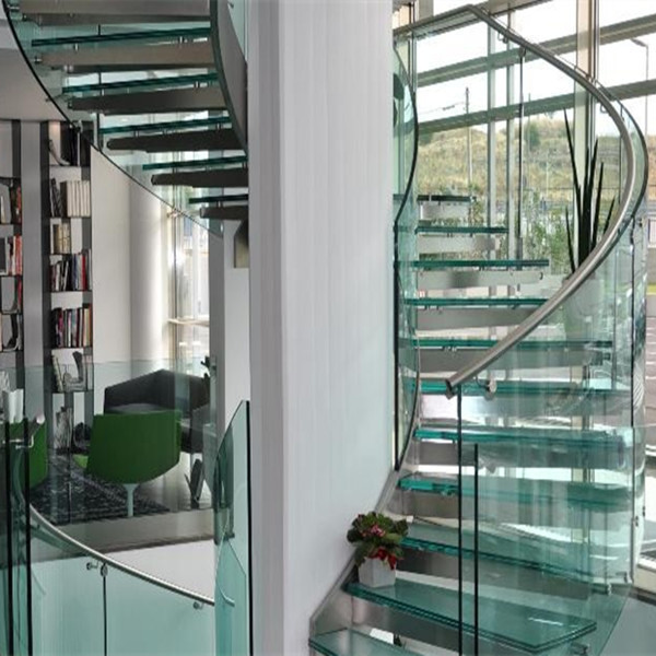 J-popular modern lobby curved stairs design 