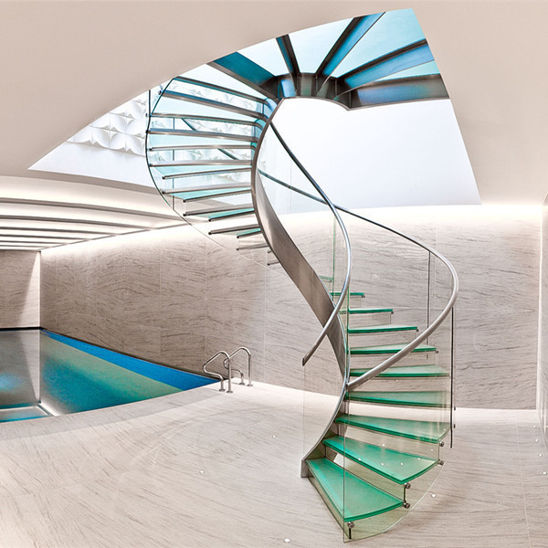 J-Latest professional design staircase modern economic steel curved stairs