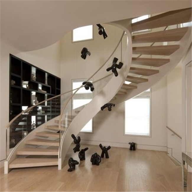 J-Fashion curved stair from China direct stair manufacturer