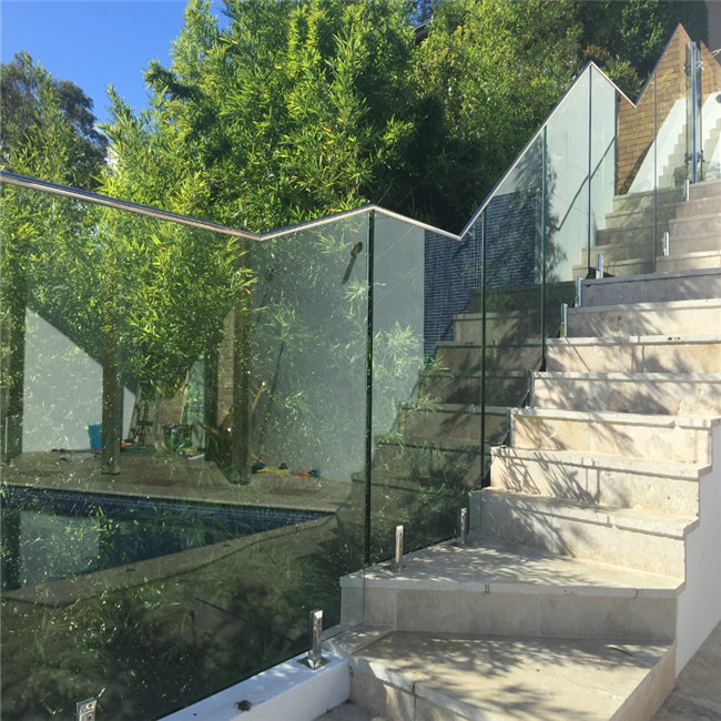 S-Mirror Polished Pool Fence Glass Spigot Frameless Railing Balustrade