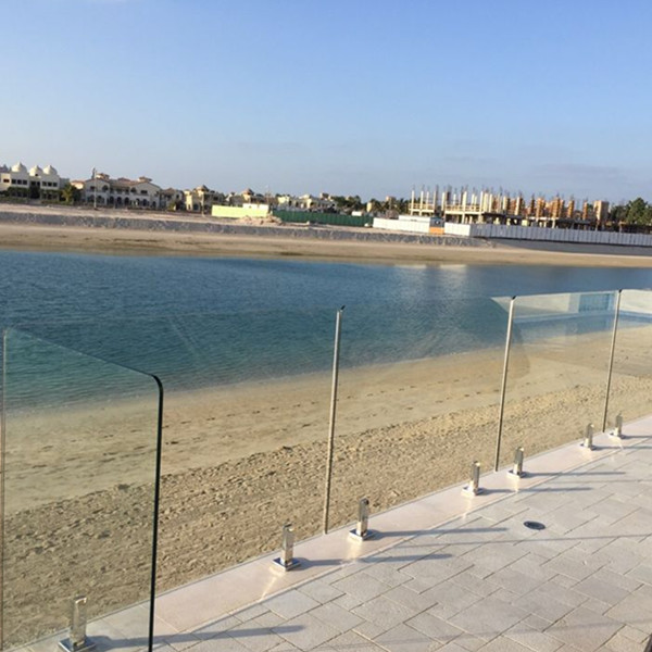S-Popular outdoor beach tempered glass spigots balustrade