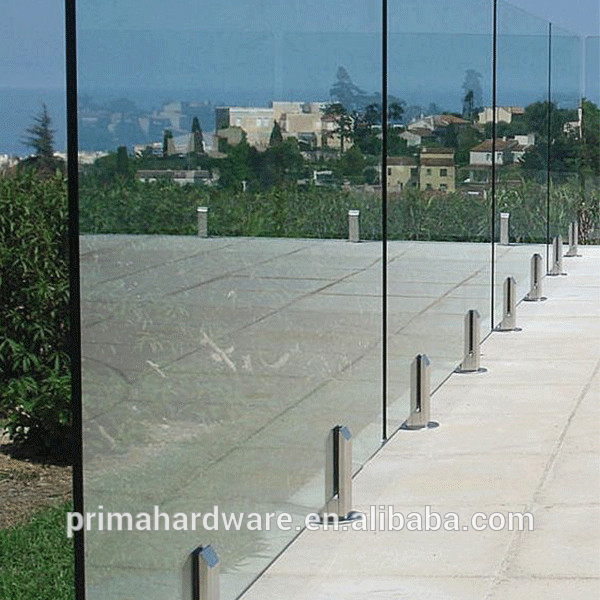 S-Mild spigots glass stainless steel rail balustrade