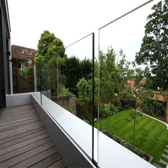 J-Balcony Top Mounted U Channel Tempered Glass Frameless Railing