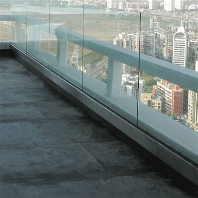 J-Foshan 12 to 19mm Aluminium U Channel Frameless Glass Railing For Balcony