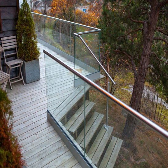 J-Tempered Glass Terrace Balcony Glass Railing