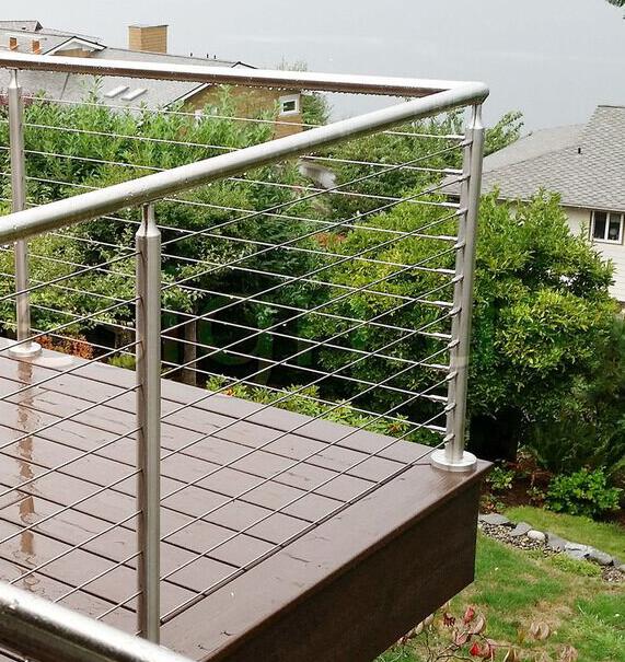 S-Wholesale new design customized wood stainless steel cable railing