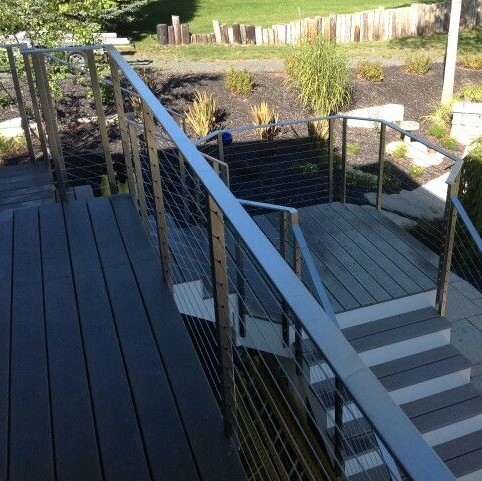 S-Aluminum deck railing stainless steel cable railing design