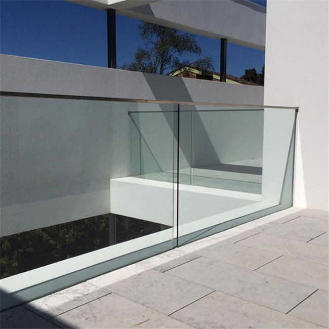 J-Top Mounted Aluminum U Channel Tempered Glass Frameless Railing