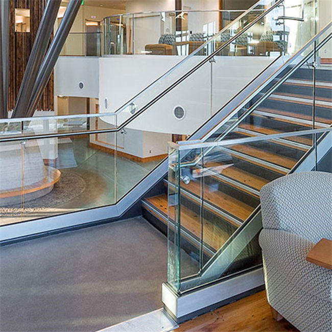J- led mounting channel glass balustrade design
